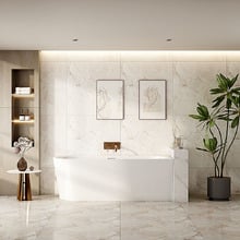 Costa Gloss White Oval Acrylic Corner Bath with Overflow